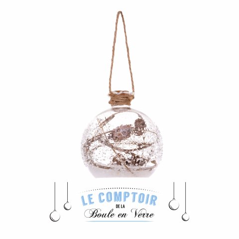 BOULE DE NOEL VERRE 80MM FIOLE INT DECO