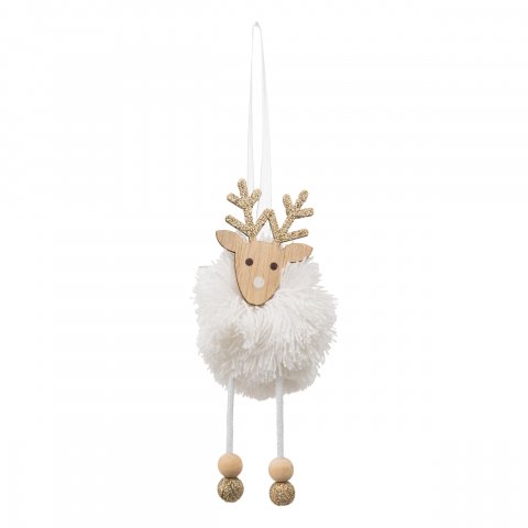 SUJET DE NOEL TEXTIL RN BOIS OR 11CM