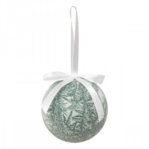 BOULE DE NOEL PAPIER IMPR 75MM GIVRE HV