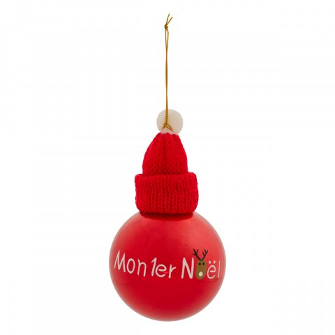 BOULE DE NOEL PLAST MPN BONNET RG 80MM
