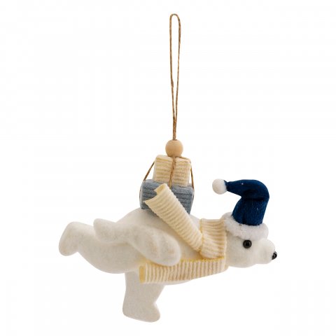 SUJET DE NOEL PLF OURS BL CADEAUX 12CM